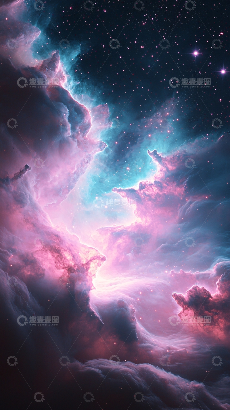 高清大图下载【趣麦麦图】梦幻星云星空背景图