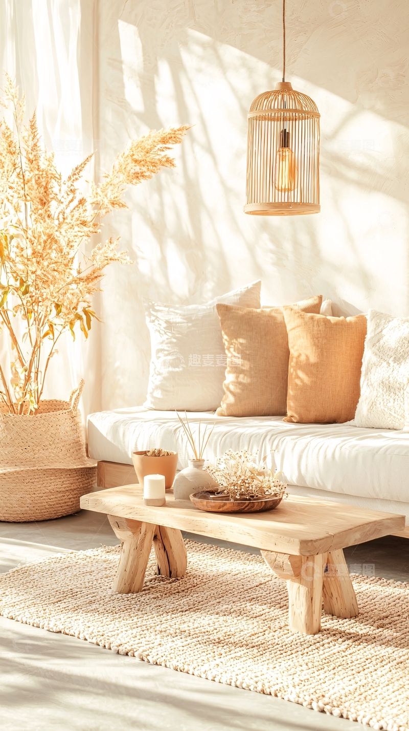 高清大图下载【趣麦麦图】自然光下的温馨客厅
