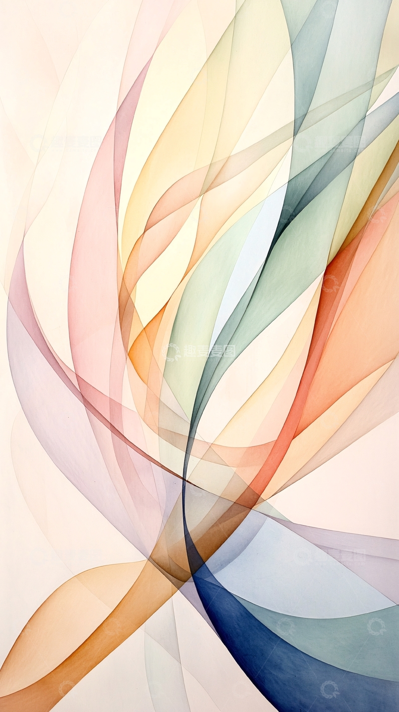 高清大图下载【趣麦麦图】抽象色彩流动线条艺术背景