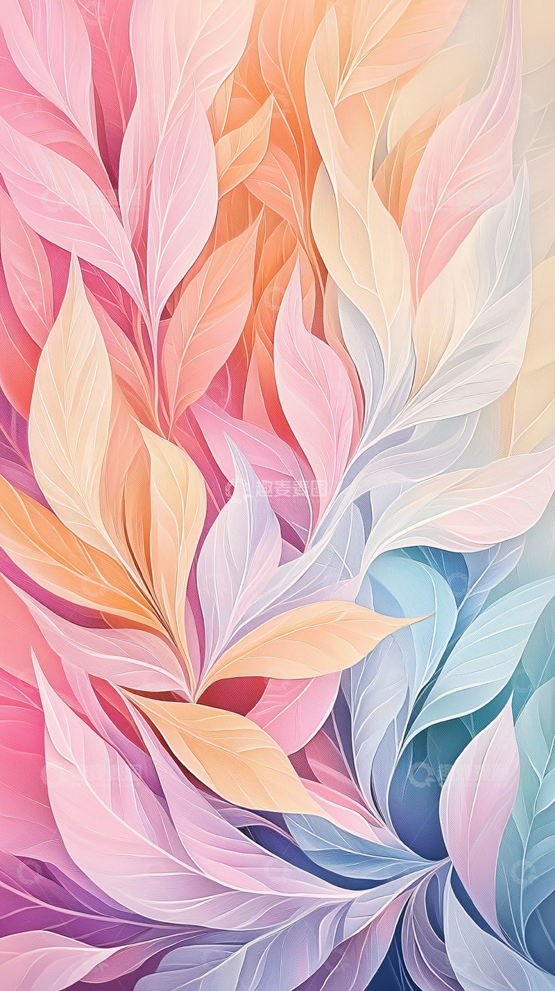 高清大图下载【趣麦麦图】抽象花卉渐变色彩背景图