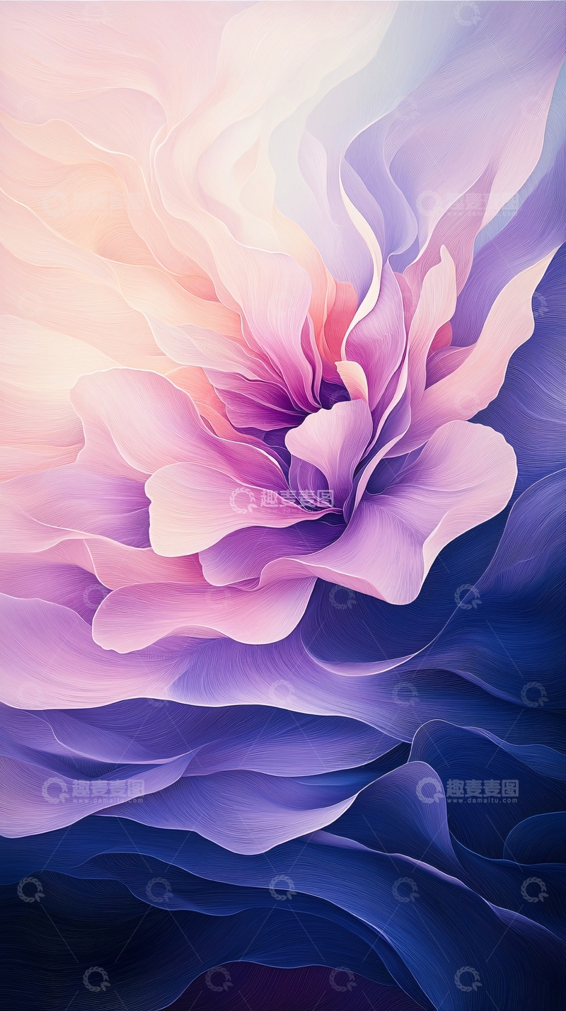 高清大图下载【趣麦麦图】梦幻渐变色花卉艺术背景