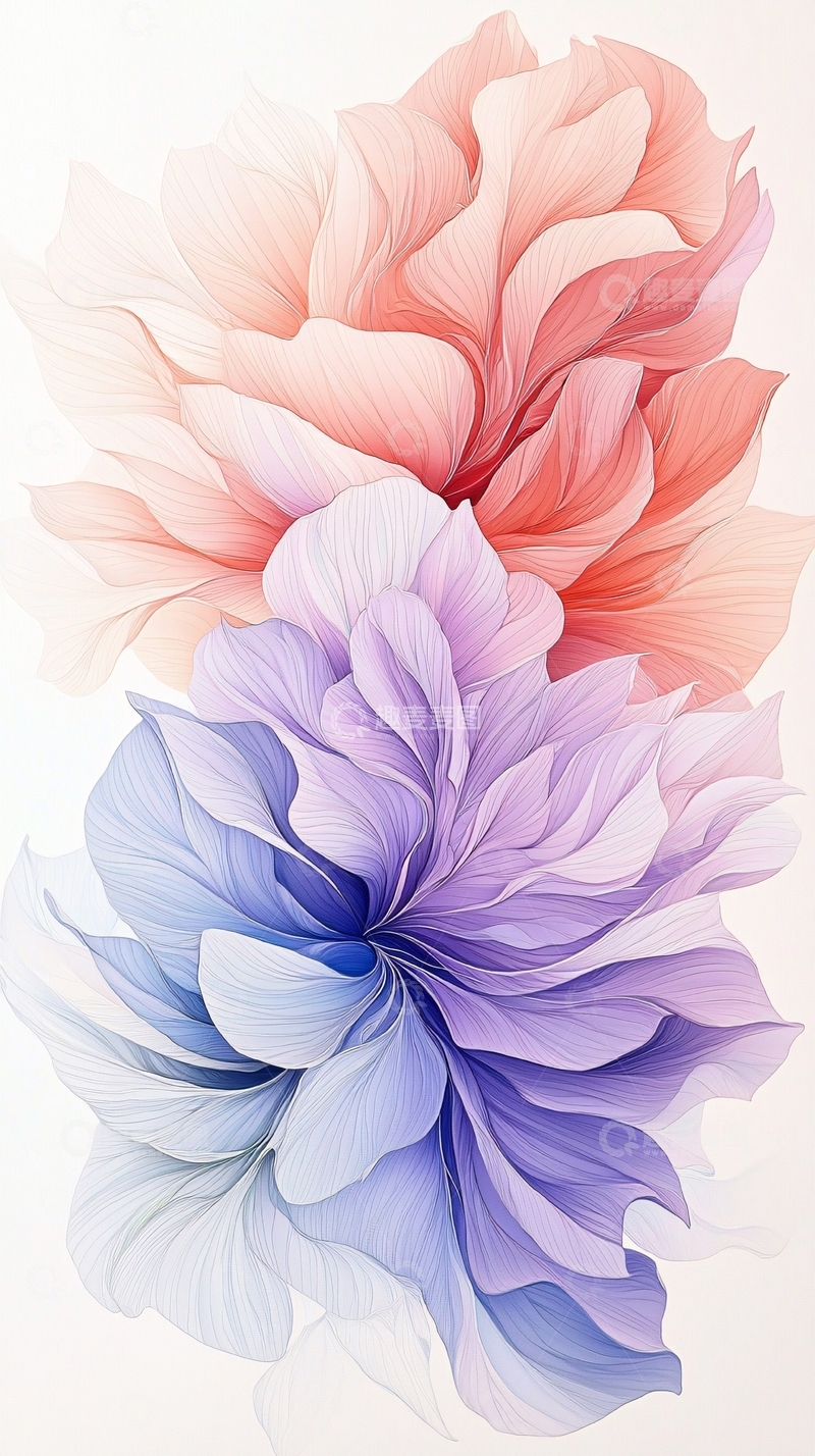 高清大图下载【趣麦麦图】梦幻花朵艺术插画背景图