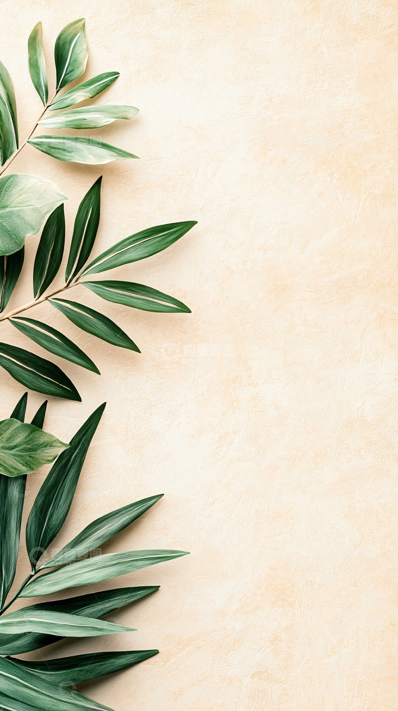 高清大图下载【趣麦麦图】绿色植物边框背景素材