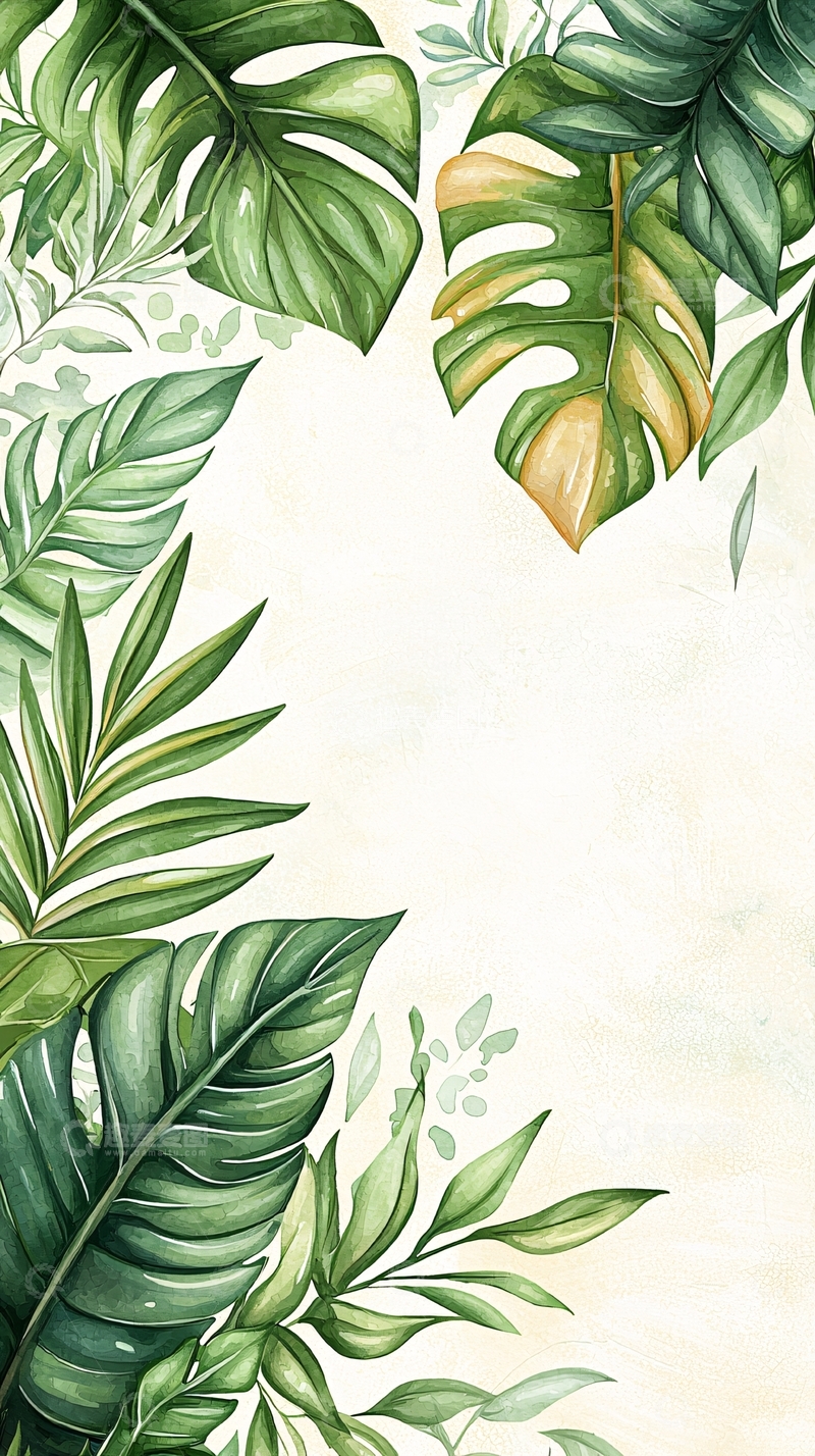 高清大图下载【趣麦麦图】热带植物叶子背景图