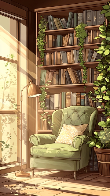 阳光洒满书房的午后时光