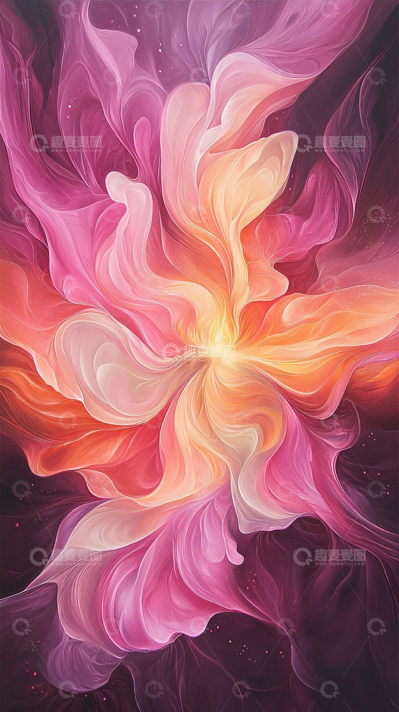 高清大图下载【趣麦麦图】梦幻色彩抽象花朵背景图