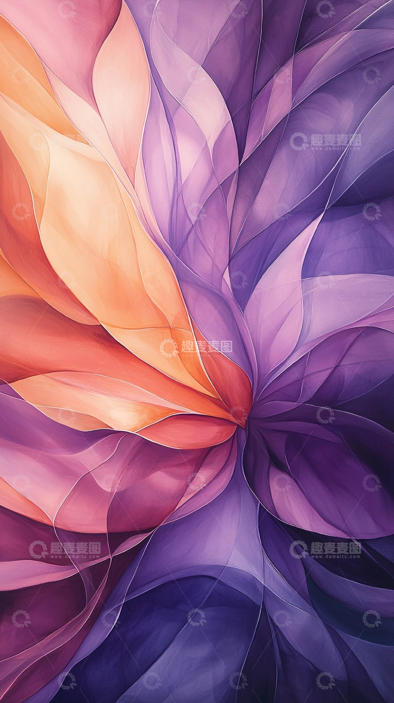 高清大图下载【趣麦麦图】抽象花瓣渐变色彩艺术背景