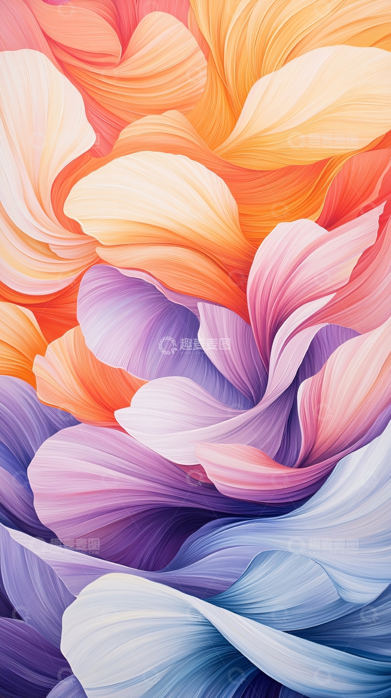 高清大图下载【趣麦麦图】抽象色彩渐变花瓣背景