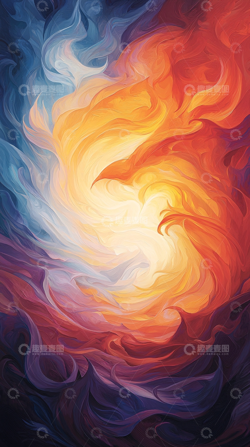 高清大图下载【趣麦麦图】火焰与冰川的艺术漩涡