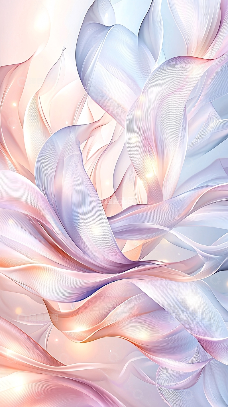 高清大图下载【趣麦麦图】梦幻波浪抽象艺术背景