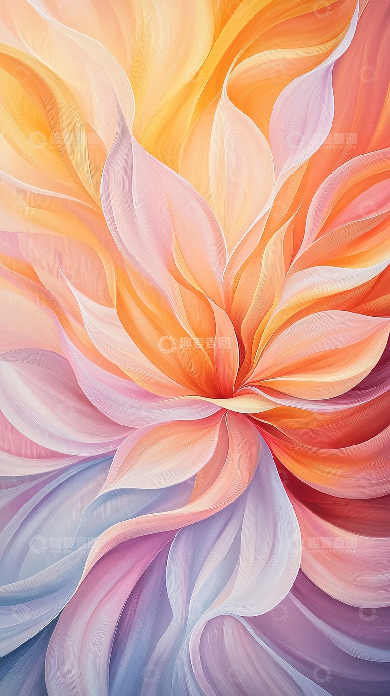 高清大图下载【趣麦麦图】抽象花卉艺术背景图