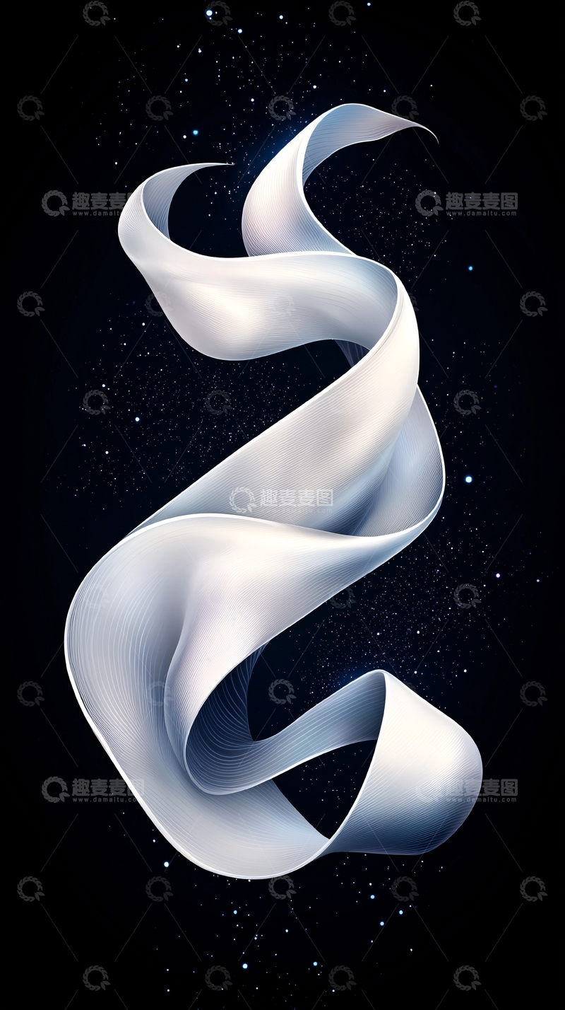 高清大图下载【趣麦麦图】螺旋丝带星空背景