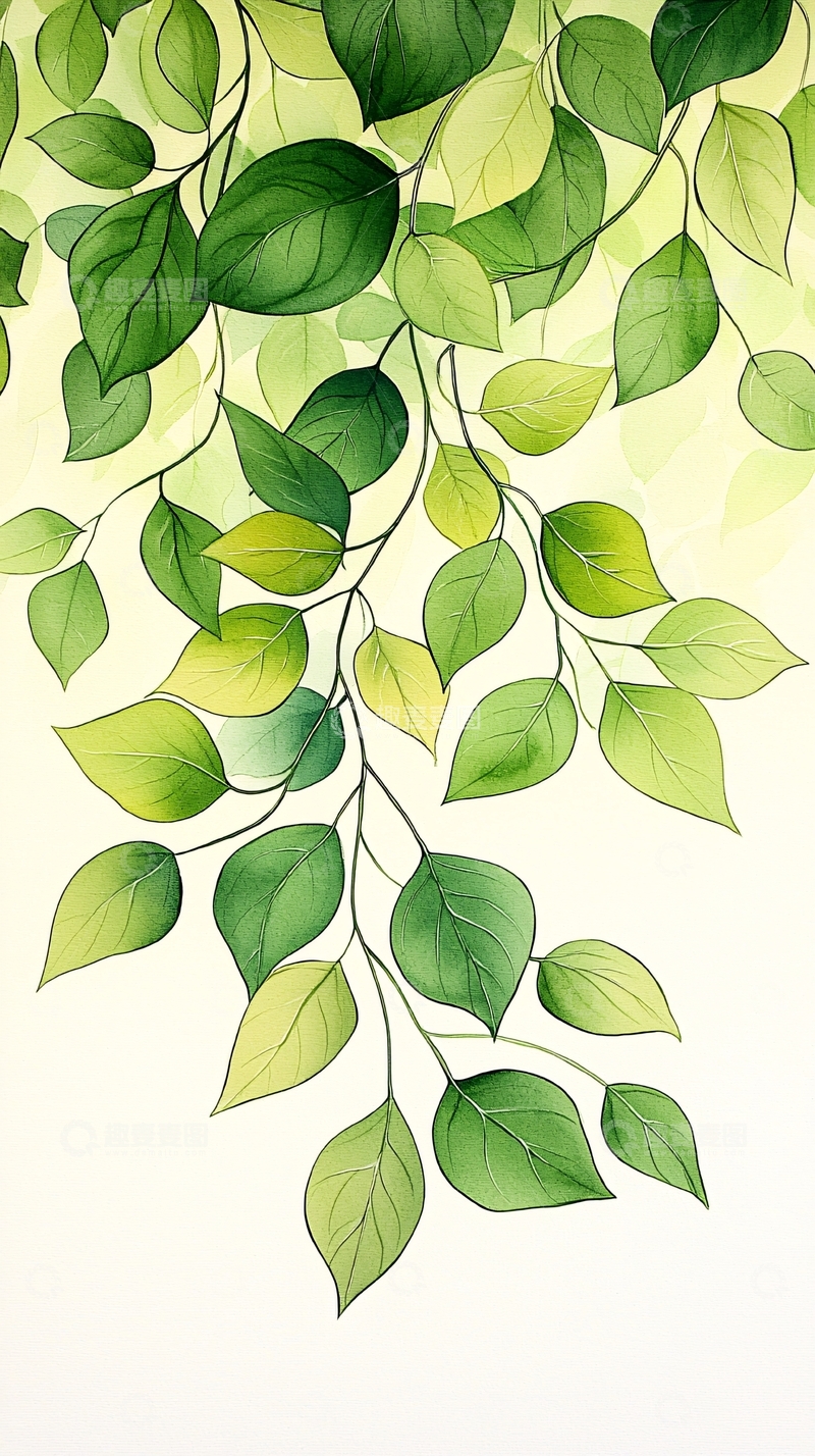 高清大图下载【趣麦麦图】清新自然绿色植物叶子背景图