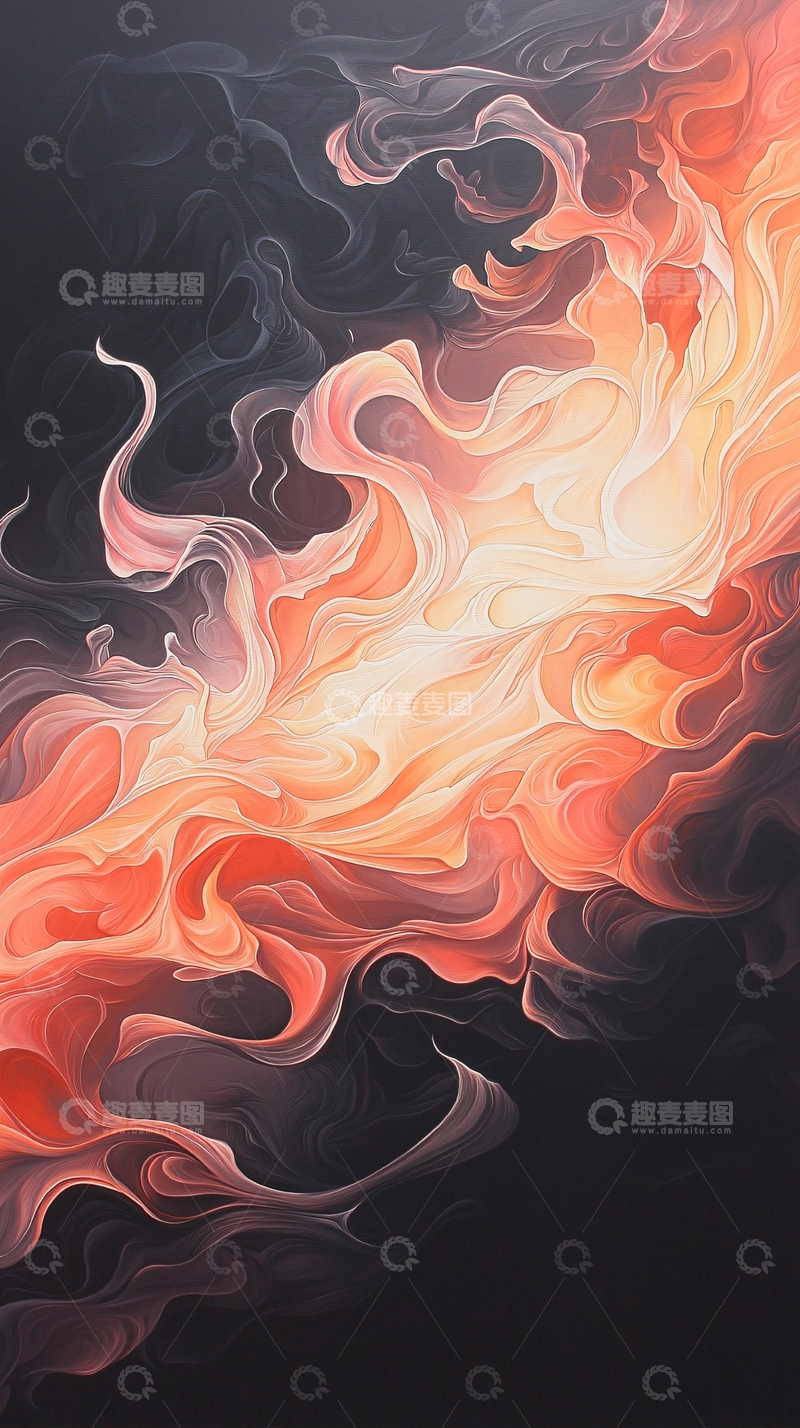 高清大图下载【趣麦麦图】抽象火焰流动艺术背景