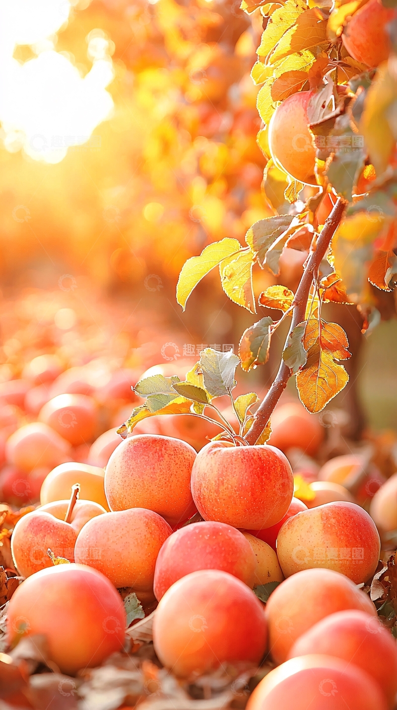 高清大图下载【趣麦麦图】秋日丰收苹果果园