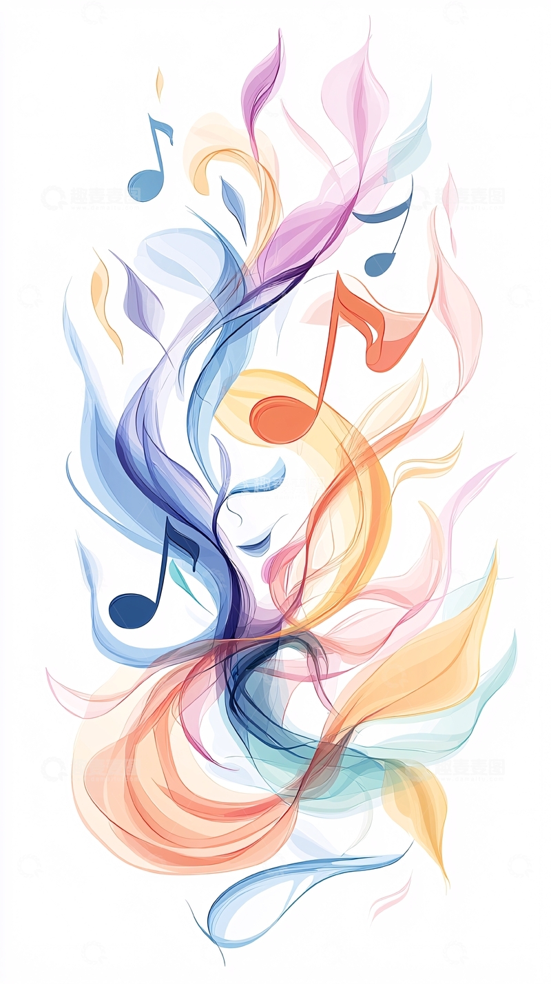 高清大图下载【趣麦麦图】色彩音乐旋律抽象艺术背景