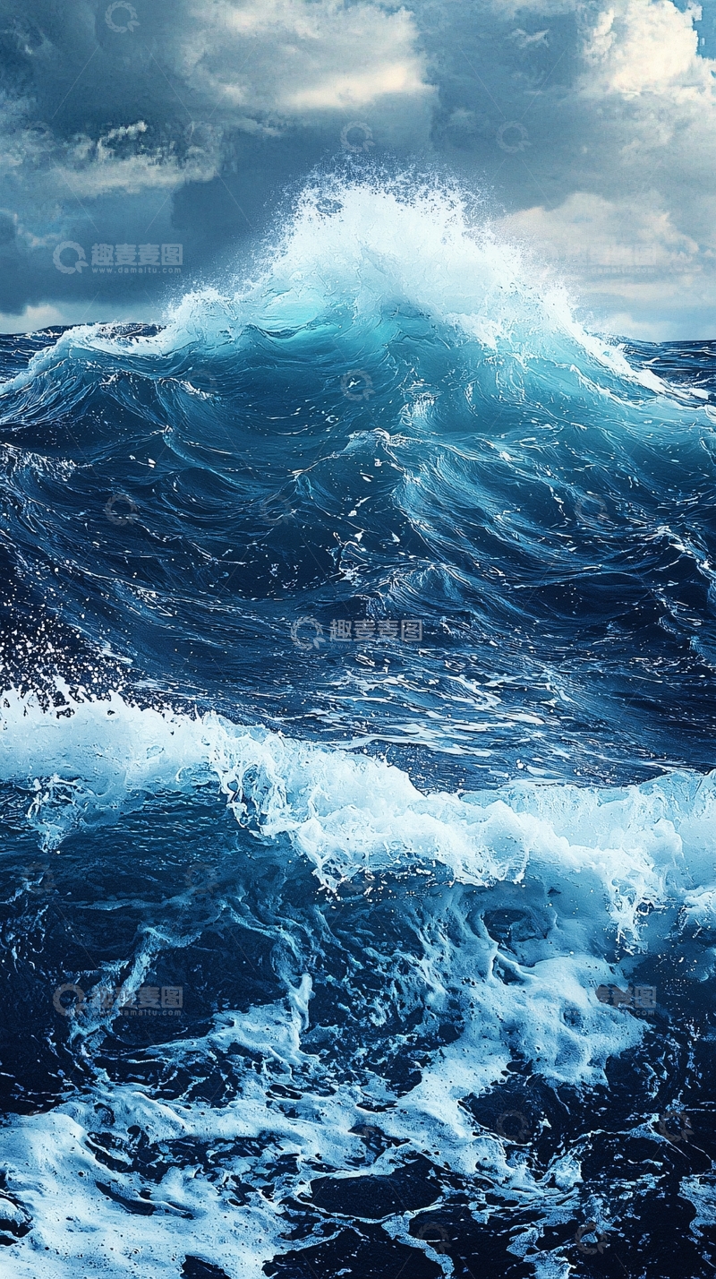 高清大图下载【趣麦麦图】大海波涛汹涌