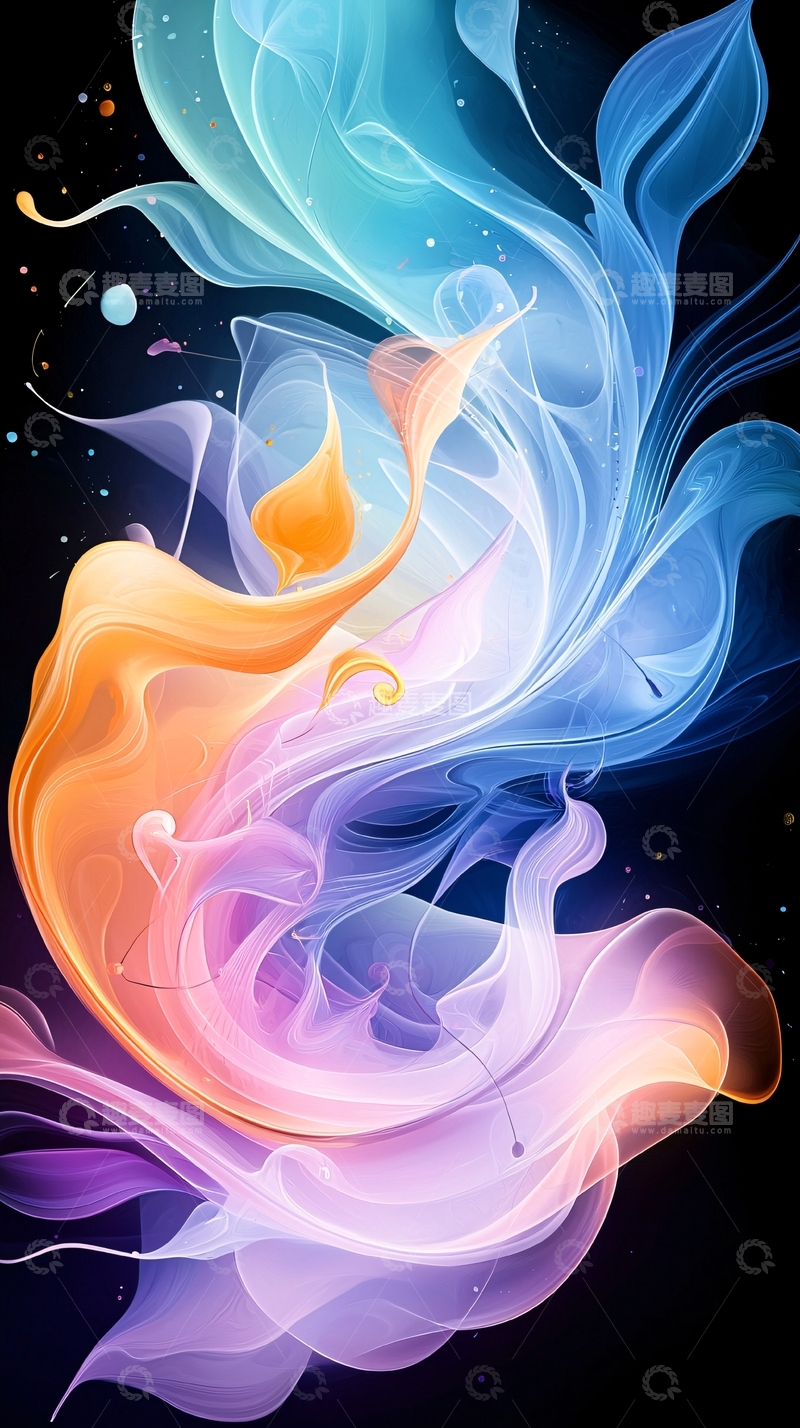高清大图下载【趣麦麦图】梦幻色彩流动抽象艺术背景