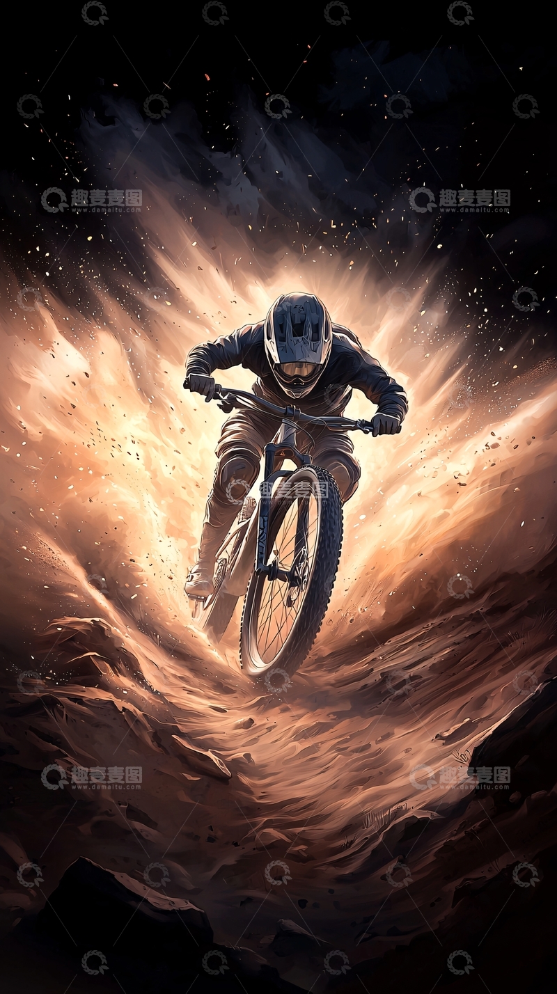 高清大图下载【趣麦麦图】极限山地自行车运动