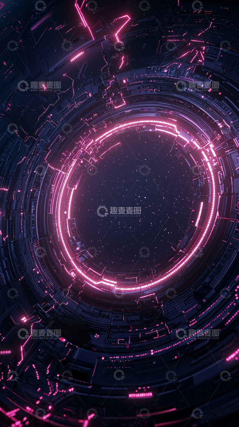 高清大图下载【趣麦麦图】未来科技圆形光圈背景