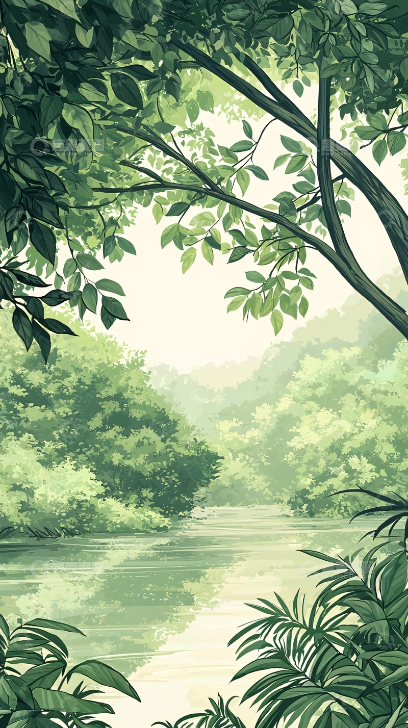 高清大图下载【趣麦麦图】丛林中的宁静小溪