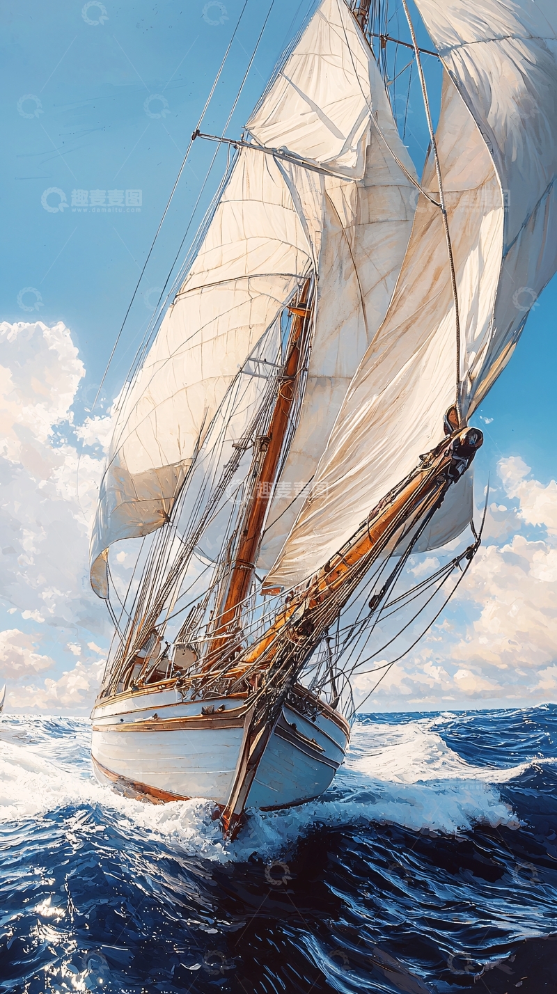 高清大图下载【趣麦麦图】风帆扬帆起航