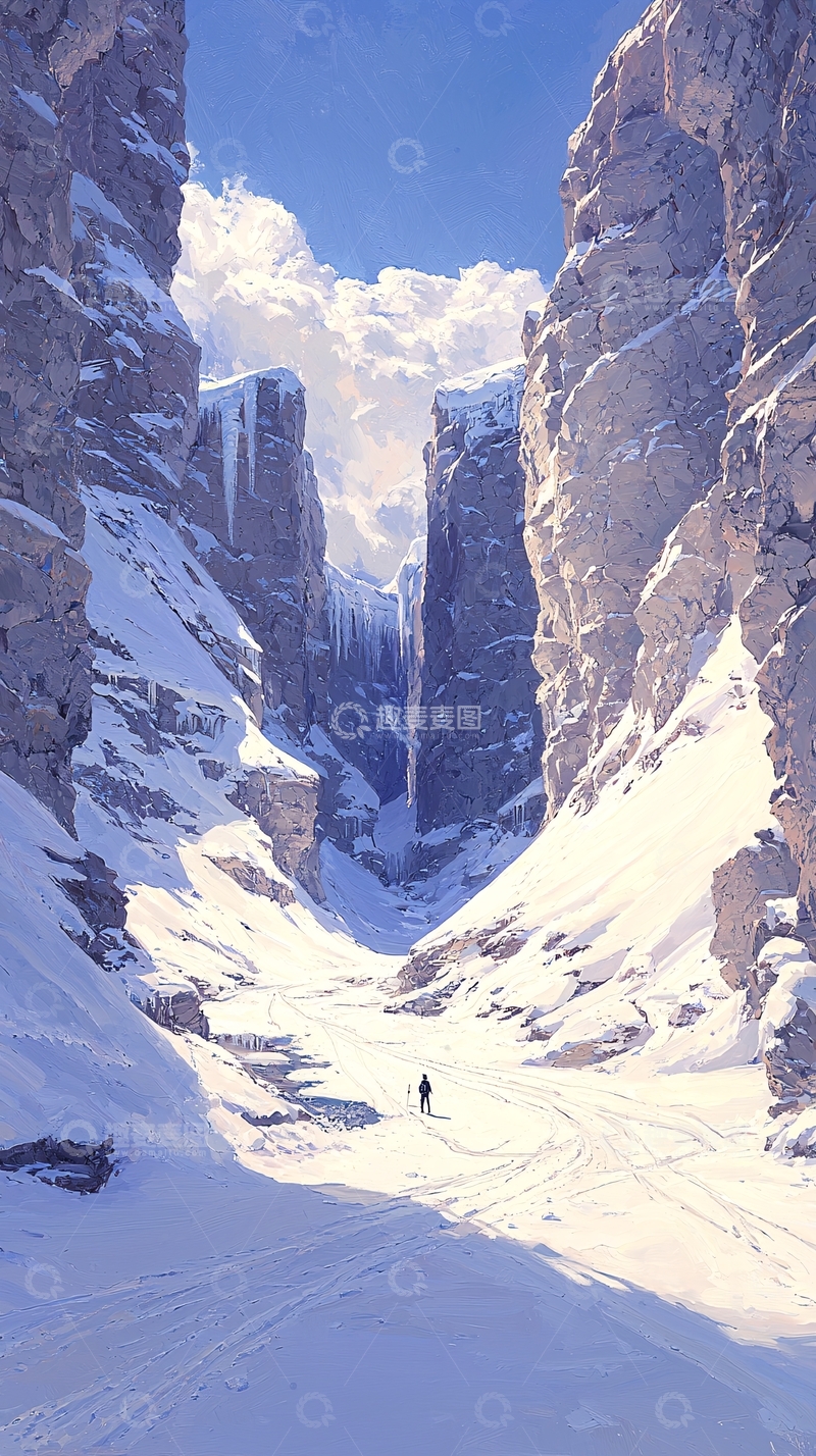 高清大图下载【趣麦麦图】雪山峡谷徒步探险