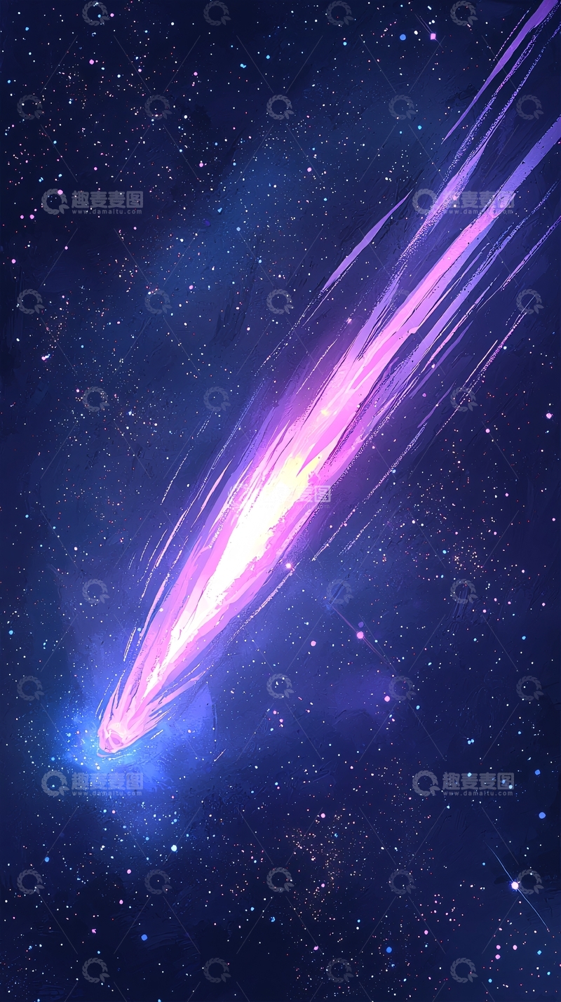 高清大图下载【趣麦麦图】流星雨夜空背景图