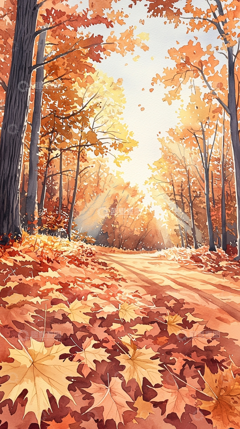 高清大图下载【趣麦麦图】秋日森林小径102