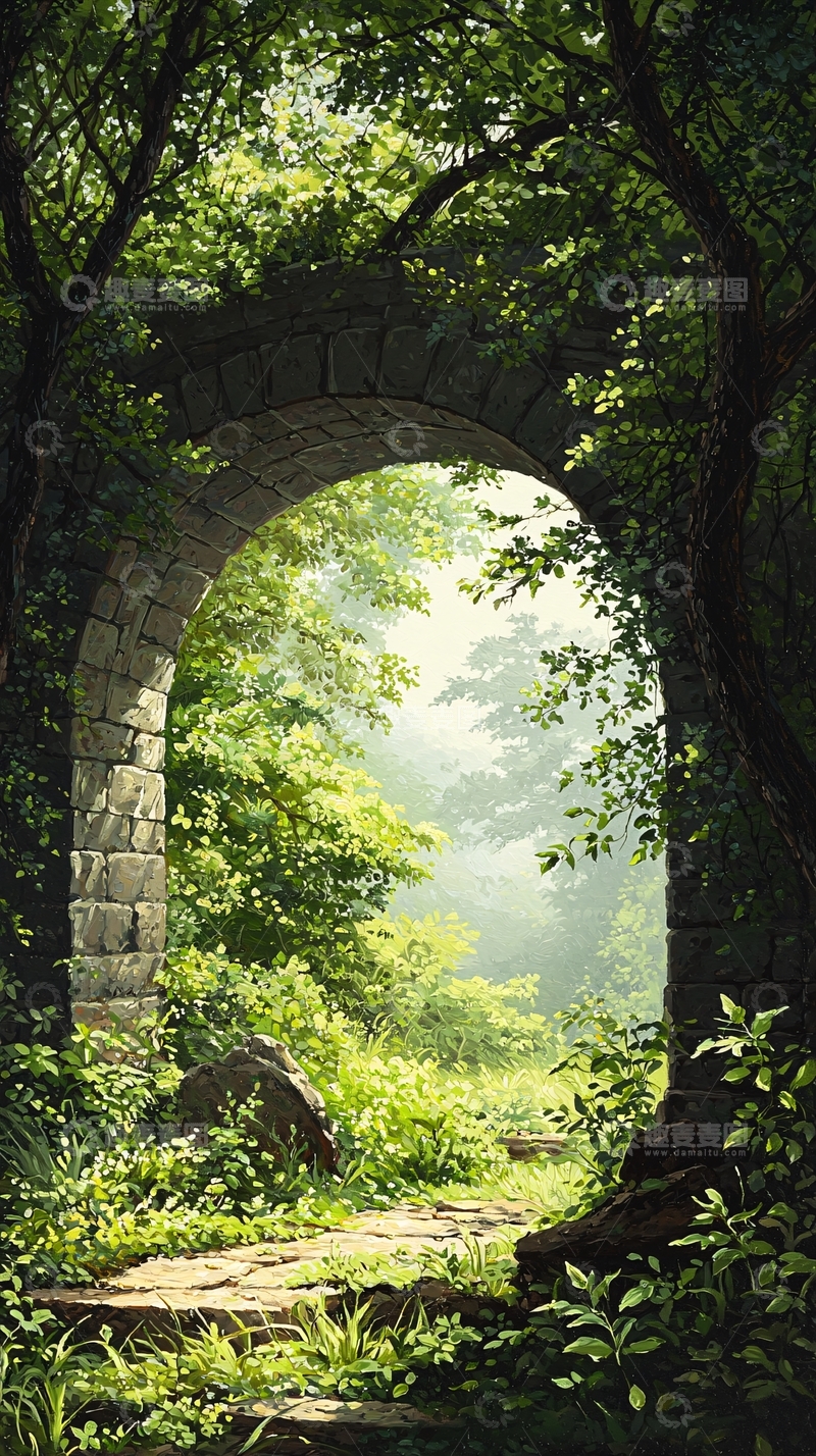 高清大图下载【趣麦麦图】石拱门与自然风光