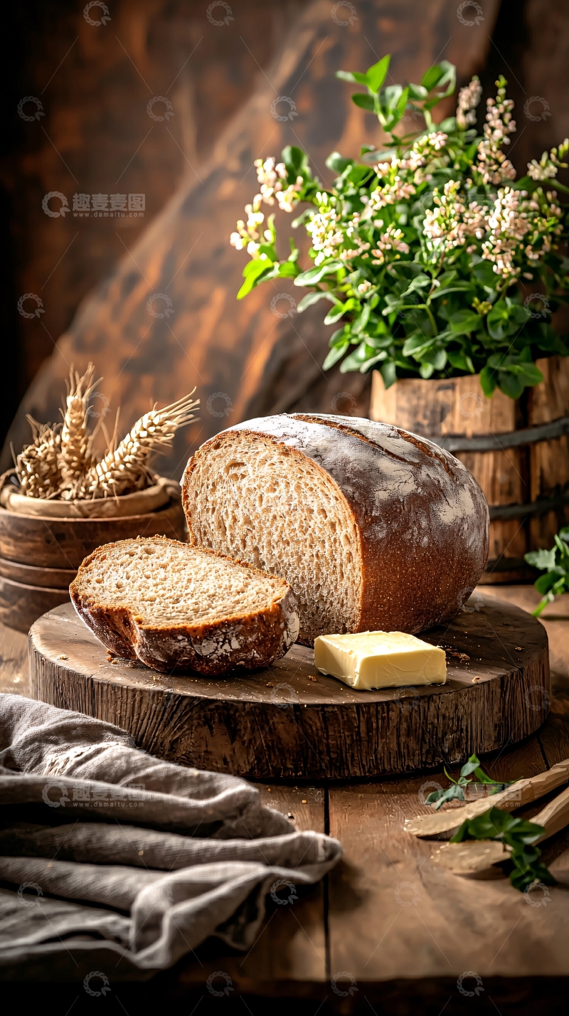 高清大图下载【趣麦麦图】新鲜出炉的面包与黄油