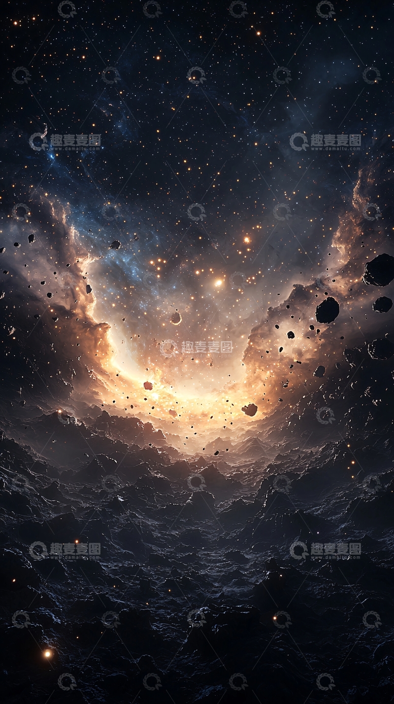高清大图下载【趣麦麦图】星际迷航：宇宙深处的星云与陨石
