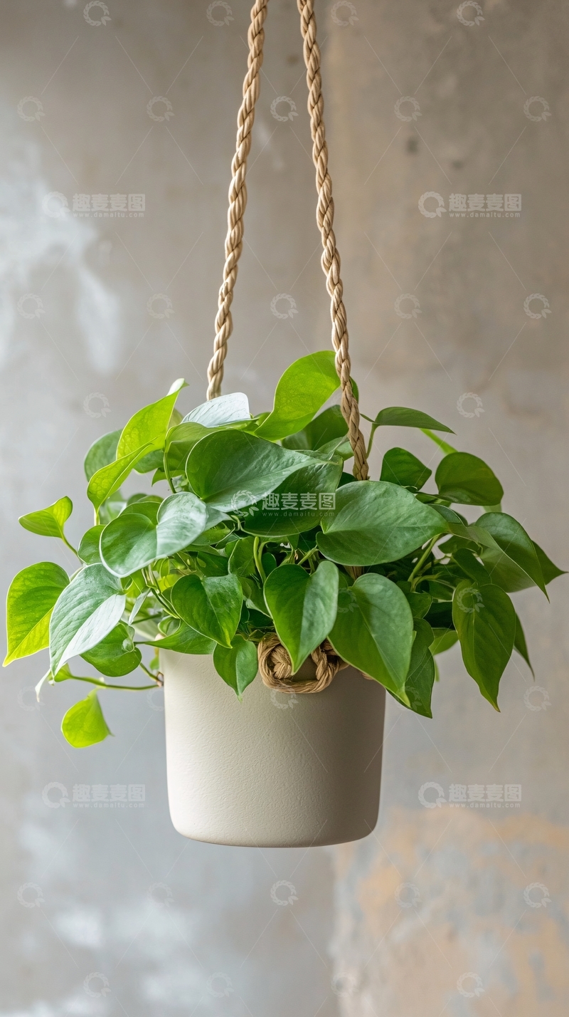 高清大图下载【趣麦麦图】悬挂绿植盆栽室内装饰
