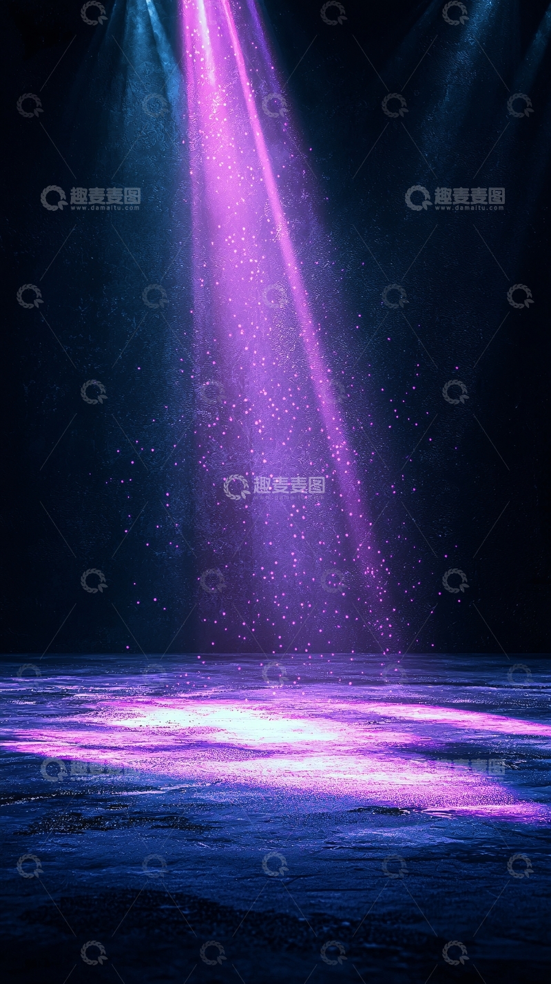 高清大图下载【趣麦麦图】紫色光束舞台效果背景