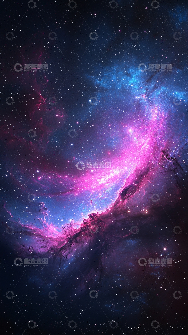 高清大图下载【趣麦麦图】梦幻星云星空背景图