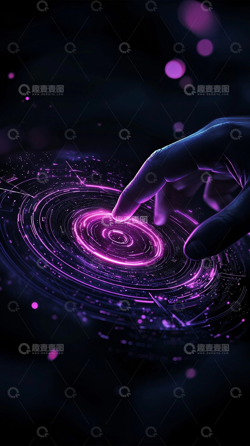 高清大图下载【趣麦麦图】触控未来科技手部光影效果