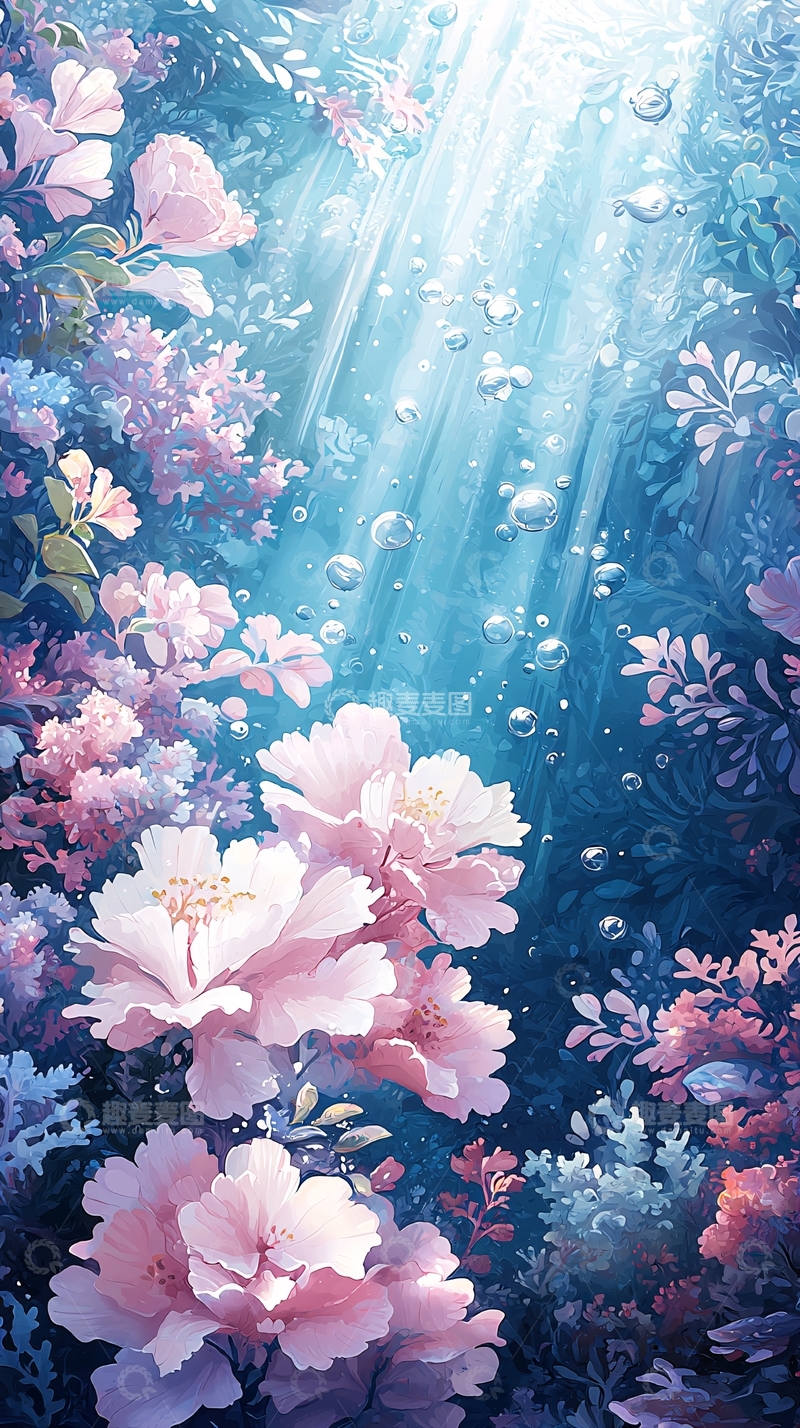高清大图下载【趣麦麦图】梦幻海底花海风景图