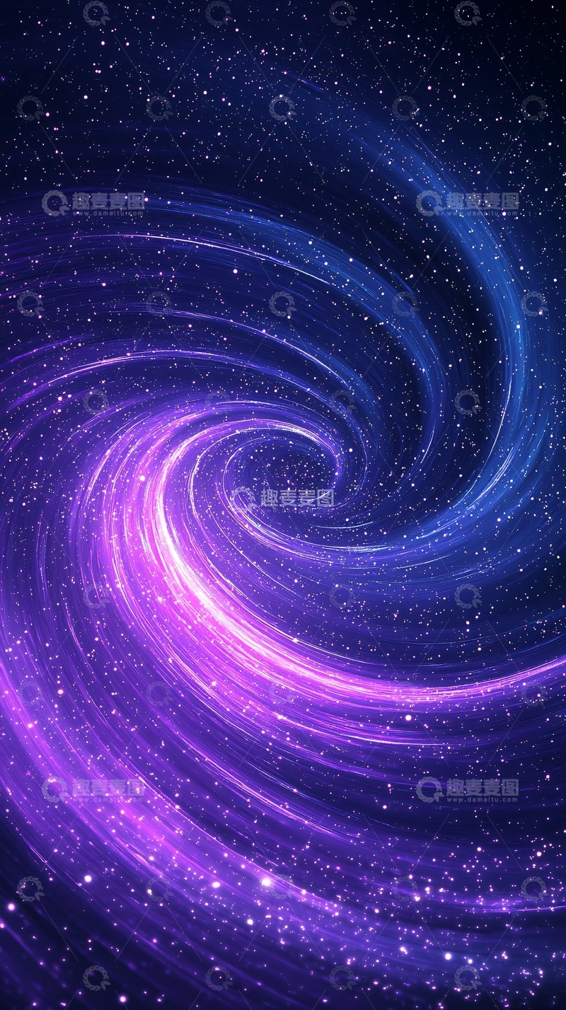 高清大图下载【趣麦麦图】紫色星云漩涡背景图