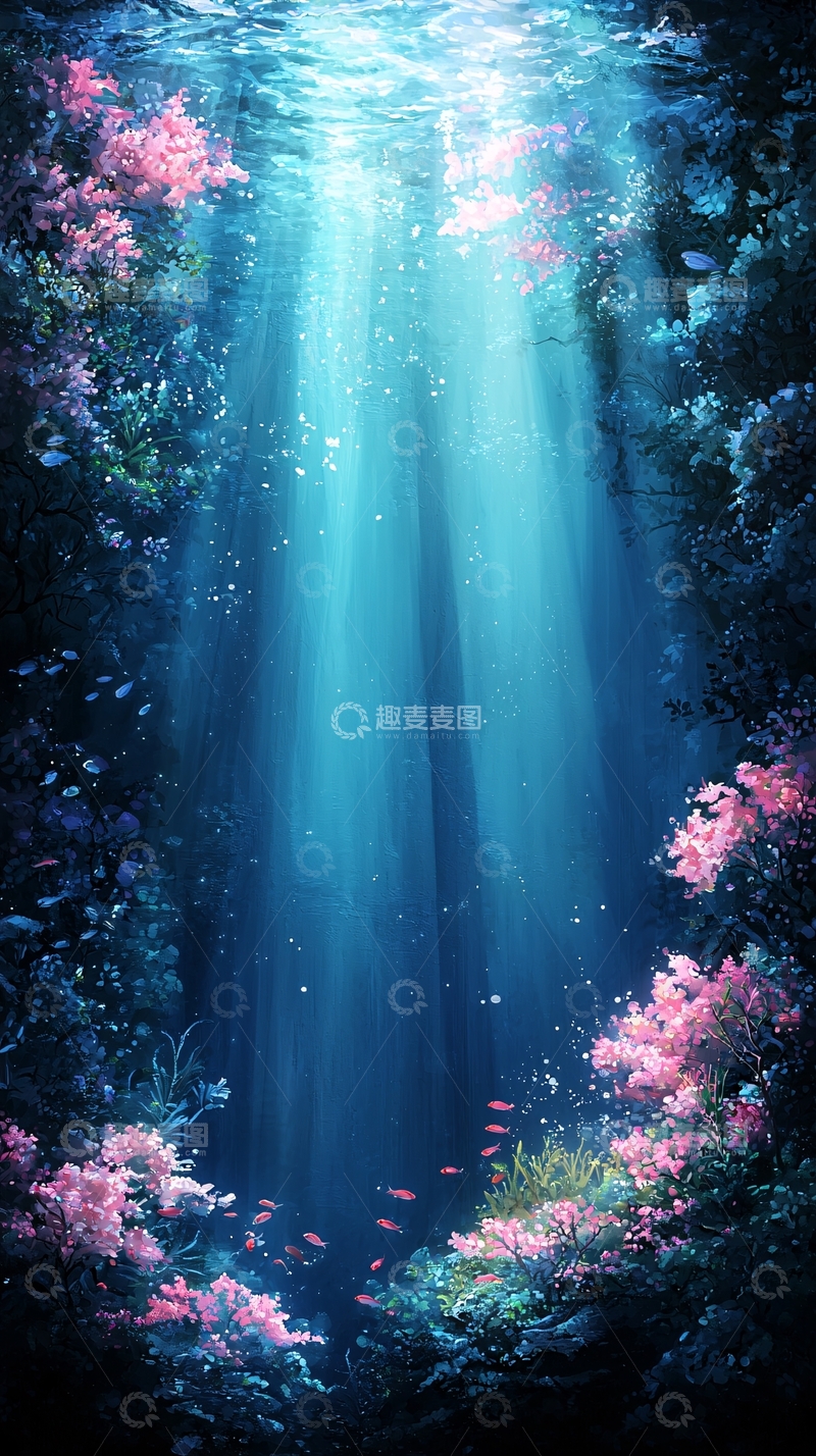 高清大图下载【趣麦麦图】梦幻海底森林