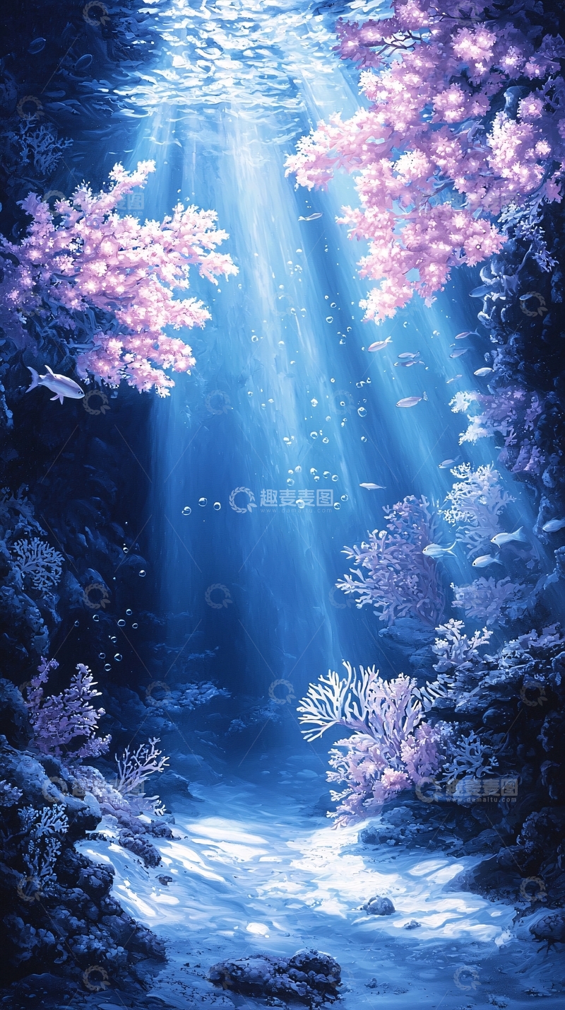 高清大图下载【趣麦麦图】梦幻海底珊瑚礁