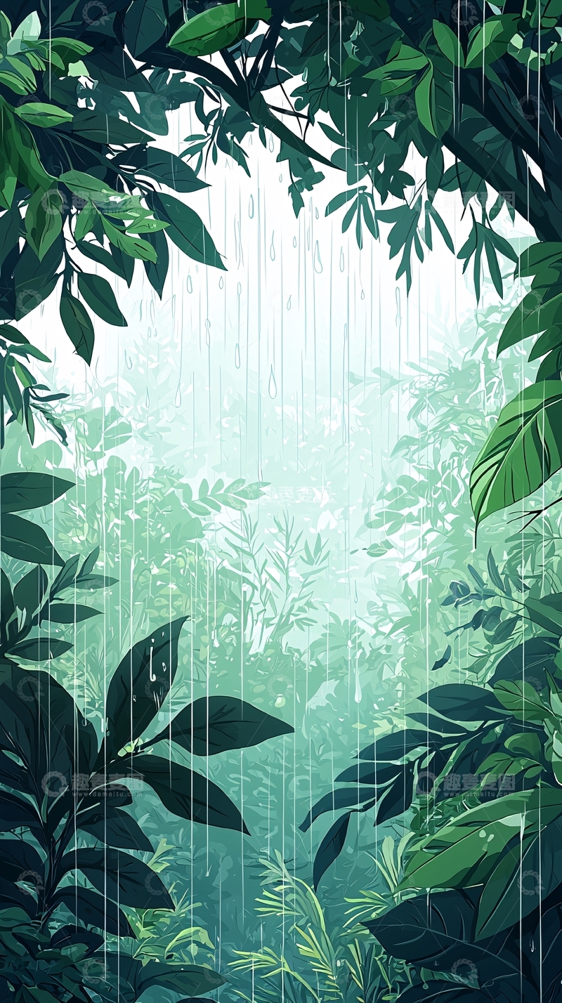 高清大图下载【趣麦麦图】雨林中的绿色植物