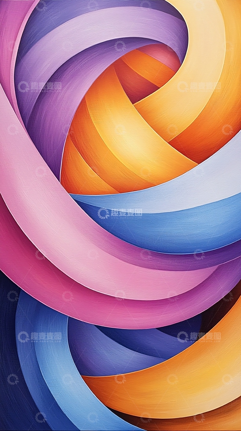 高清大图下载【趣麦麦图】色彩渐变螺旋抽象艺术背景