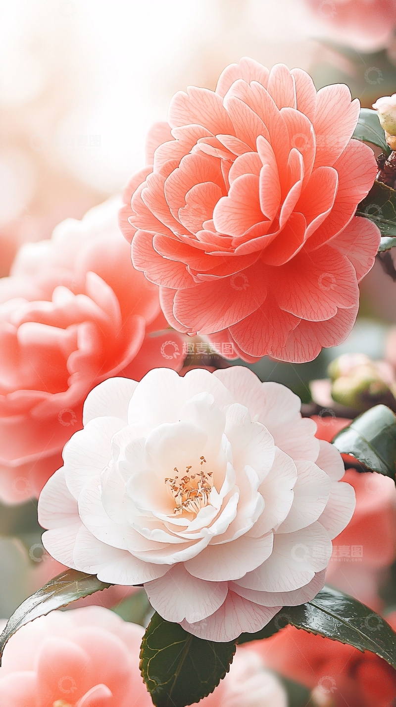 高清大图下载【趣麦麦图】粉色花朵特写自然背景