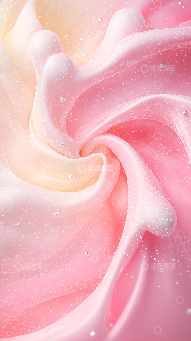 高清大图下载【趣麦麦图】粉色液体漩涡纹理背景
