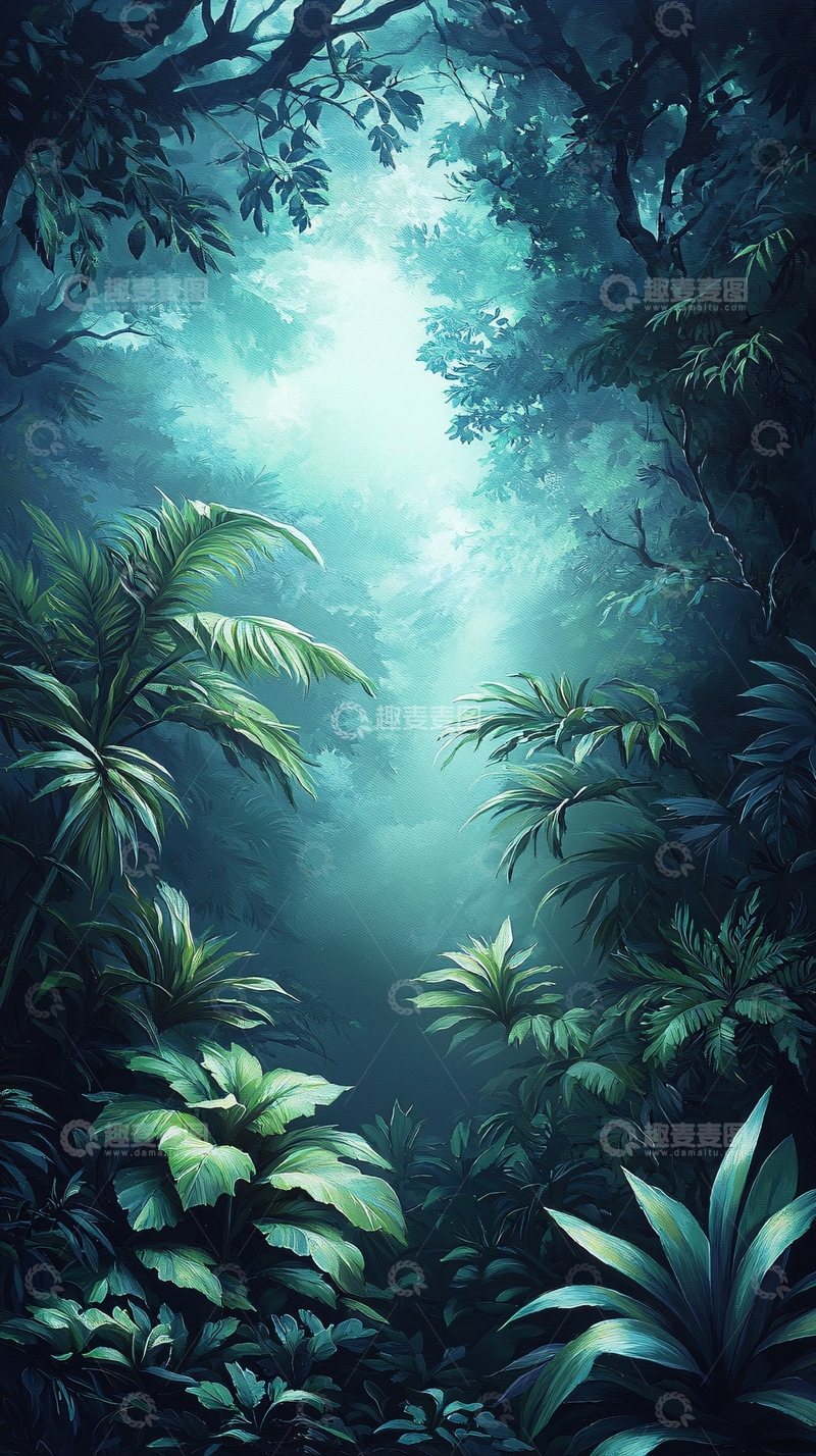 高清大图下载【趣麦麦图】神秘丛林光影