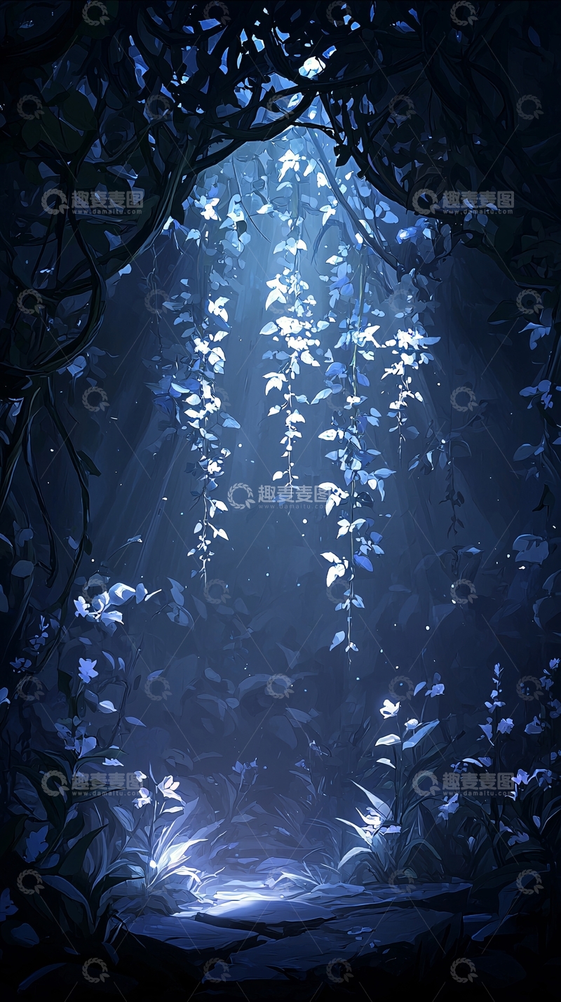 高清大图下载【趣麦麦图】神秘森林中的光束