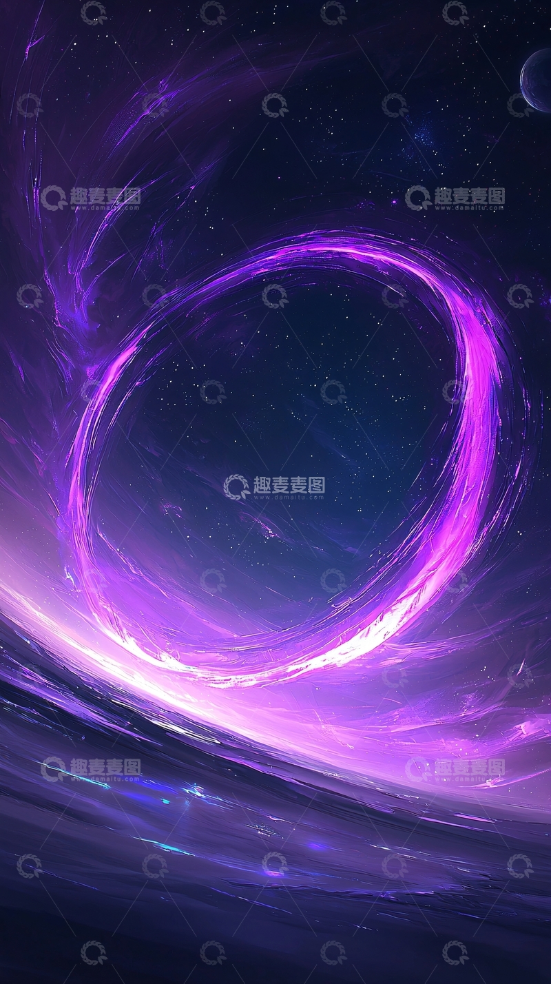 高清大图下载【趣麦麦图】紫色漩涡星空背景图