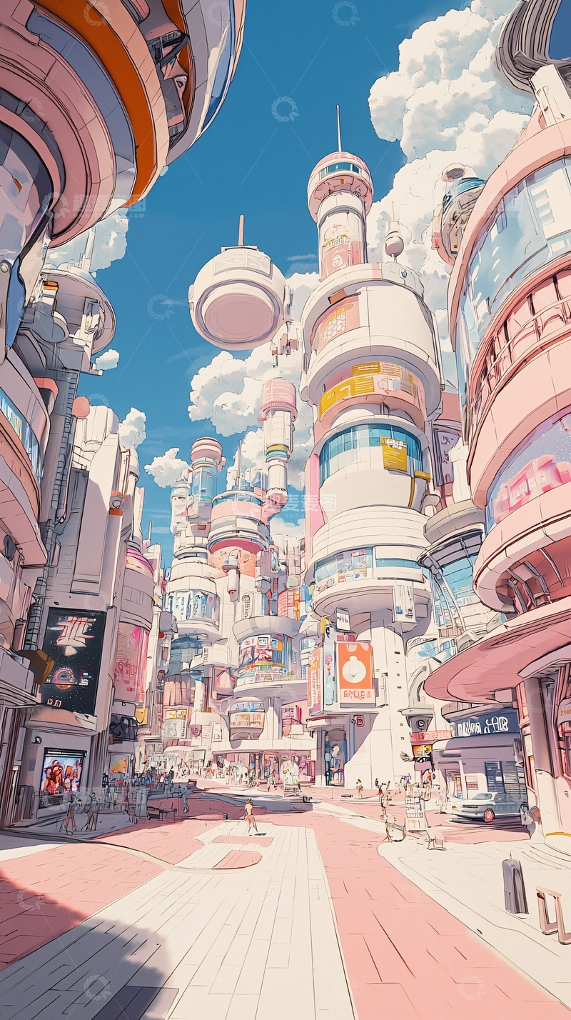 高清大图下载【趣麦麦图】未来科幻城市街景