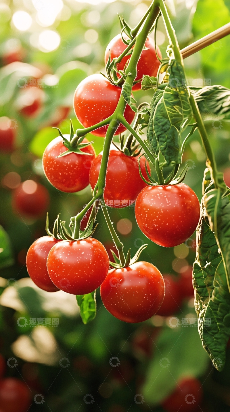高清大图下载【趣麦麦图】番茄挂满枝头自然生长