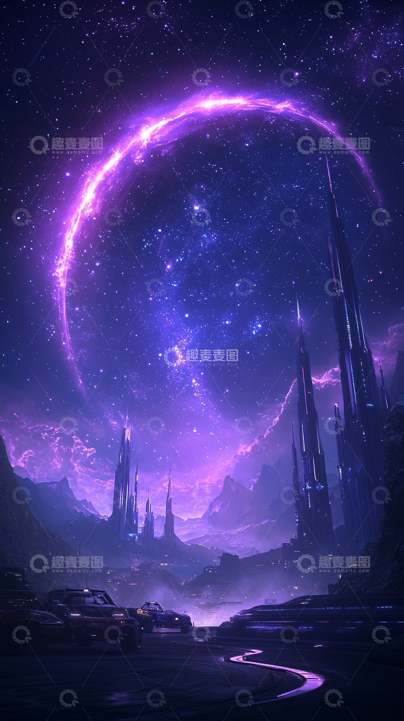 高清大图下载【趣麦麦图】星际未来城市夜景